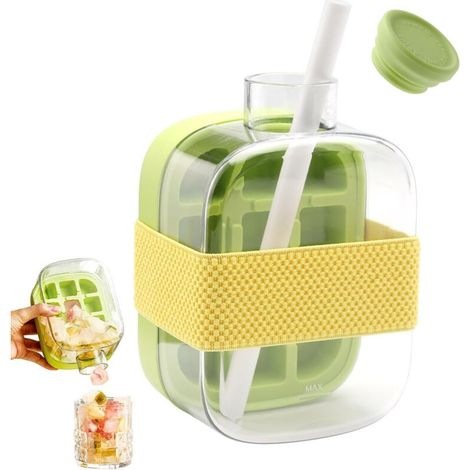 Ice Cube Bottle, ice cube bottle, ice cube tray, ice cube bottle with lid and container, ice cube tray, 2-in-1 water bottle, ice cube tray for drinks, coffee, juice (50) (1/5)