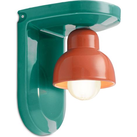 DECO' BERIMBAU C2600, Lampada a Parete Applique in Ceramica, - Colore: Turchese (1/3)
