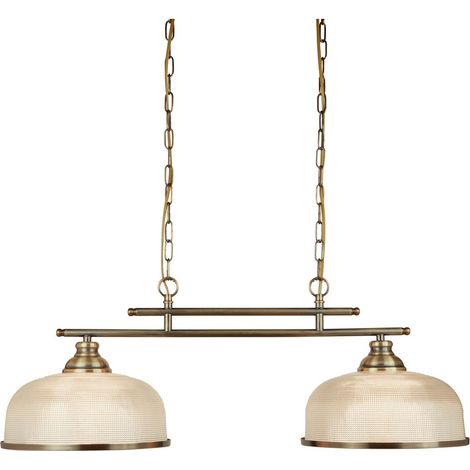 Lampe à suspendre laiton antique verre halophane Eclairage à intensité variable (1/4)