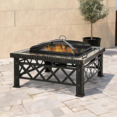 Brasero nero en ardesia Metallo 76 x 76 x 47 cm (1/5)