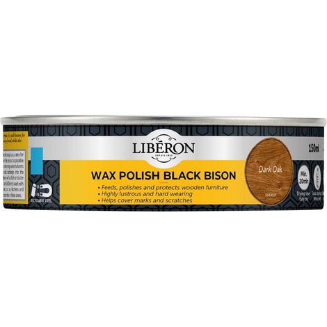 Liberon 126868 Black Bison Wax Paste Dark Oak 150ml LIBBPWDO150N