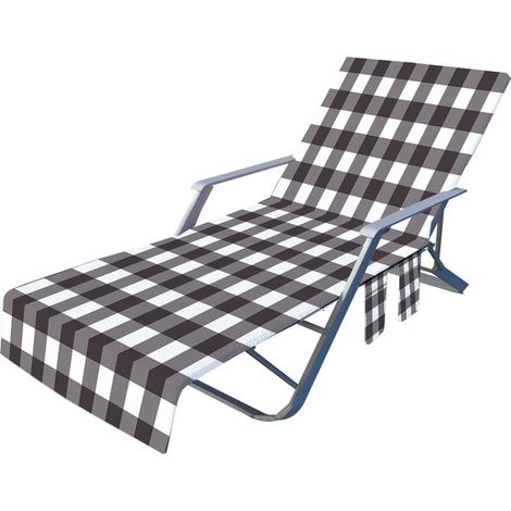 Housse de chaise longue de plage avec poche latérale, séchage rapide, pour piscine et hôtel (1/5)