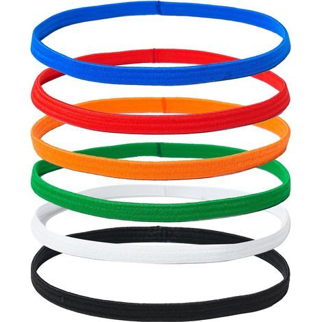 6 Pack Elastic Sports Headbands for Men Women, Non-Slip Running Sports Headbands for Kids, Sweat Exercise, Football, Yoga, Jogging, Yoga (1/5)