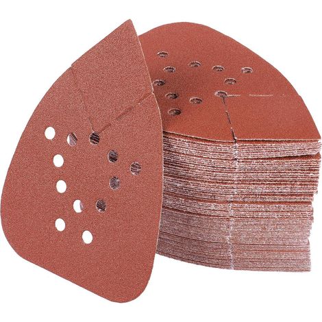 100 Stück Dreieck Schleifpapier 100 Körnung Klett 135x93mm für Deltaschleifer (1/5)