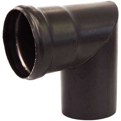 Curva 90° a due settori con ispezione ø80 serie pellet 1.2mm acciaio al carbonio verniciato nero