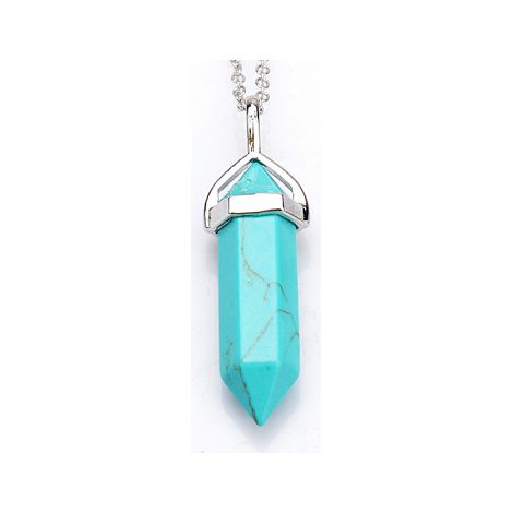 Collier chien - Perles en pierre naturelle et verre, turquoise, 1 pièce, bijou pour animal (1/4)