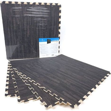 Set 4 Pzs Alfombra Eva Efecto Parquet Puzzle 60x60 Cm Esterilla 194693 - (1/2)