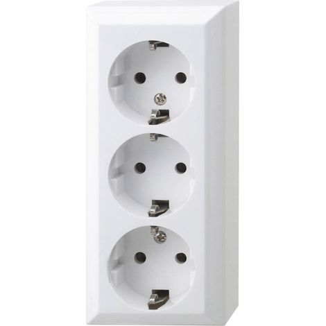 REV 3 scomparti Completo Presa di corrente Bianco 0510090777 1 pz. (1/3)