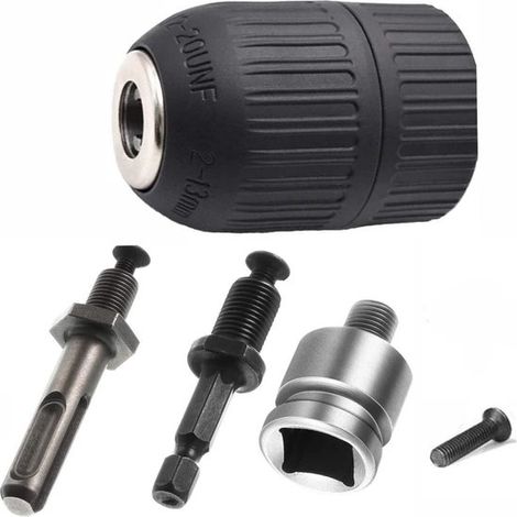Schnellspannfutter 2 13 mm SDS Plus Adapter Bohrzubehör Schnellwechselfutter Für Bohrmaschinen Heimwerker & Mechaniker Silber 1/2 20UNF 1 Stück (1/5)