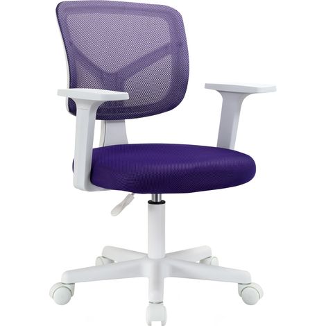 Svita – Chaise de bureau enfant réglable en hauteur – Tissu en maille respirant – Hauteur d'assise 41-51 cm – Design violet (1/5)