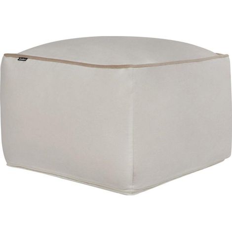 Pouf in velluto a tinta unita con imbottitura in EPS beige Dareyn (1/3)