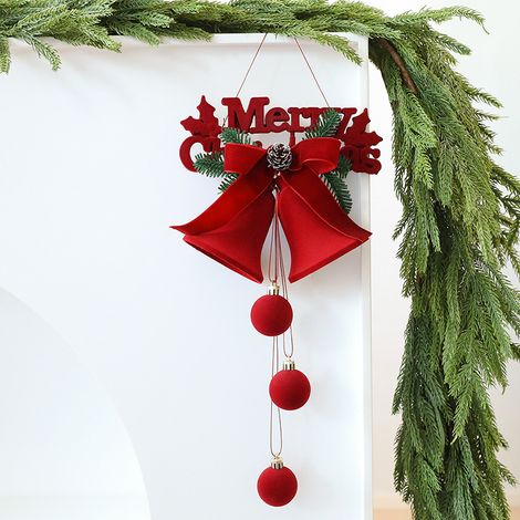 Décorations de Noël : boules rouges effet velours pour le sapin (avec nœuds). (1/5)