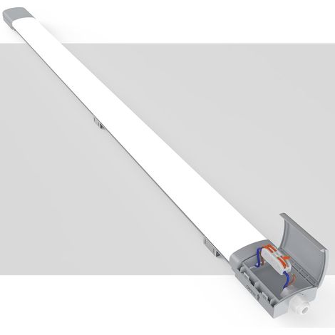 Antenlicht 2er Pack LED Feuchtraumleuchte 120cm 36W 5000K,LED-Streifen IP65,110lm/W,connectable,70% Energiesparend,für Büros Garage Werkstatt Keller-Grau