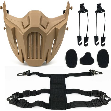 Masque de protection demi-visage militaire pour fan, équipement tactique, masque pour personne réelle en extérieur (1/5)