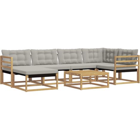 Outdoor Sofa Set 7 pcs White and Light Grey 79 x 79 x 37 cm vidaXL (1/5)