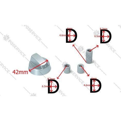 Kit 4x manopole universale argento forno piano cottura cucina inserti mezzaluna (1/5)