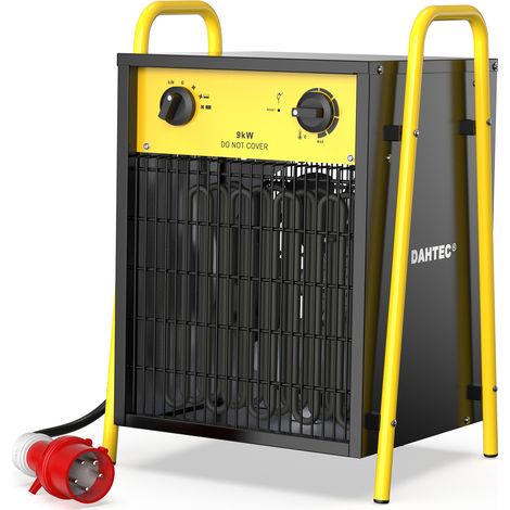 Riscaldatore elettrico industriale 9000W - Termoventilatore portatile con termostato, ideale per cantiere e garage - DAHTEC