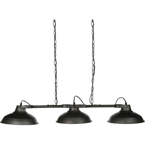 Atmosphera – Suspension 3 abat-jours en métal gris – Dimensions L. 107 x P. 27 x H. 65 cm – Type de douille E14 – Puissance max 3 x 40 W (1/5)