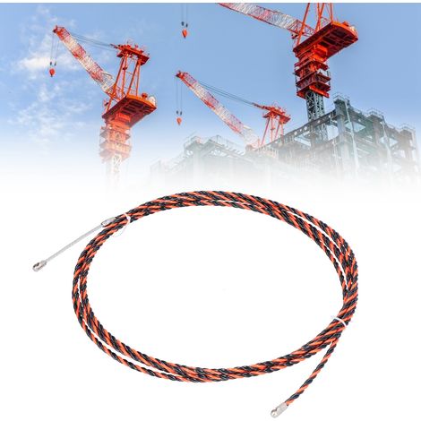 Câble en acier torsadé rouge et noir de 5 mètres pour levage par grue à tour d'ascenseur, avec fil d'acier revêtu de plastique (1/5)