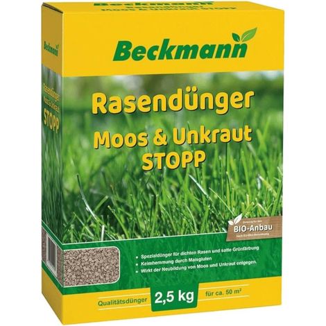 Beckmann Rasendünger Moos & Unkraut STOPP 2,5 kg Anti Moos Unkraut Vernichter