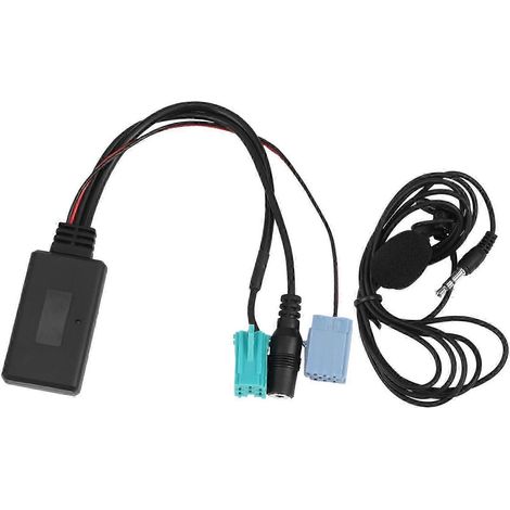 Adaptateur Bluetooth 5.0 pour voiture avec câble auxiliaire, microphone et fonction mains libres pour téléphone portable (compatible avec les modèles 2005-2011). (1/5)