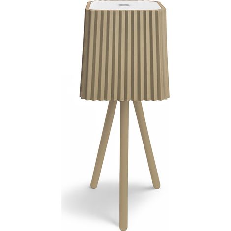 Lampada da tavolo in alluminio senza filo touch dimmerabile USB color tortora