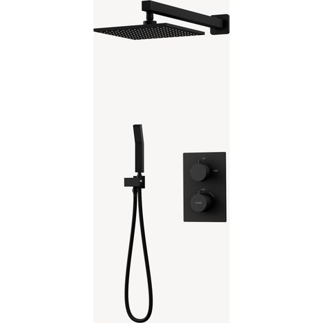 Colonne de douche thermostatique encastrée Noir - Sirius