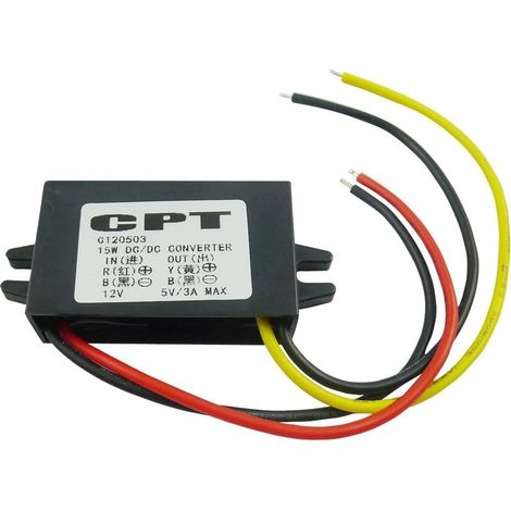 12V à 5V/3A/15W Affichage LED voiture Convertisseur DC-DC Module d'alimentation (1/3)
