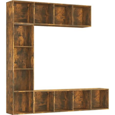 Maison Exclusive - 3-tlg. Bücherregal-/TV-Schrank-Set Räuchereich