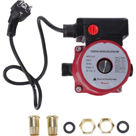 Pompe de Recirculation D'eau Chaude, 46 W 67 W 100 W, Pompe de Circulation Automatique à 3 Vitesses pour Chauffe-eau, pour Système de Recirculation D'eau Chaude Instantanée (Prise UE 220V) (1/5)
