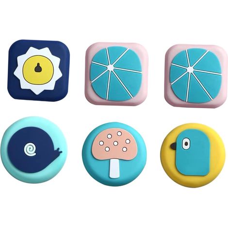Filiyano-Lot de 6 autocollants anti-collision, tapis de protection pour poignées de porte, butoirs de porte, protections pour meubles et murs, motif (1/5)