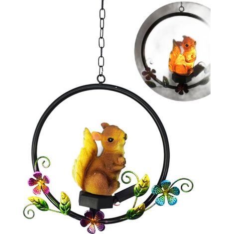 Luminaire Résine Hibou Cloche IP55 Jardin Luminaire Lampe Jardin Résine Hibou Écureuil Cloche Vent Imperméable IP55 LED Automatique Décoration Extérieur Patio (1/5)