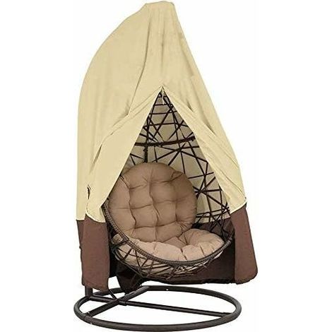 420D Oxford Hanging Chair Cover with Zipper, 190 x 115 cm / 232 x 203 cm, Waterproof Protective Cover for Garden and Outdoor Furniture, 190 x 115 cm (Single Seat) (1/5)