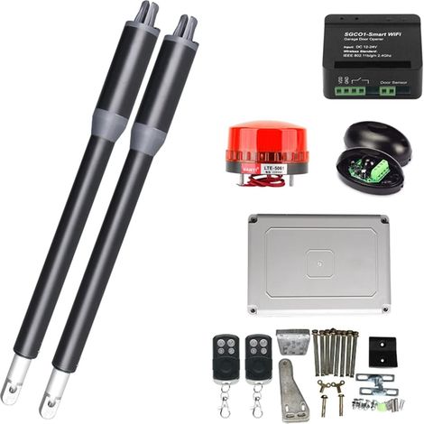20 0KG Lecteur d'ouverture Automatique de Portail battante avec WiFi Contrôle de la télécommande Verrouillage électrique Swing Porte opérateur Contrôle d'accès Moteur(Kit 4) (1/5)