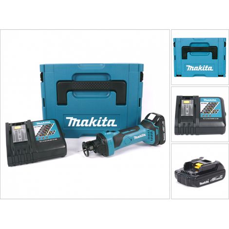 Makita DCO 180 RY1J 18 V Akku Rotationsschneider im MAKPAC inkl. BL 1815 N Akku + DC18RC Ladegerät