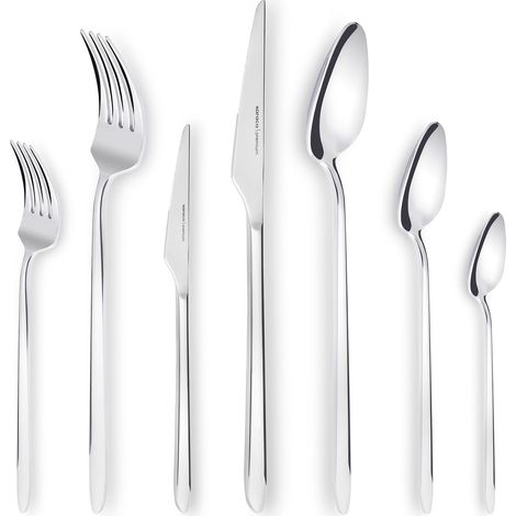 84 Pièces Pour 12 Personnes, 316 Rostfreier Stahl, 18/10, Antirouille, Durable, Résistant à la corrosion, Passe au lave-vaisselle, Couverts de service (1/5)