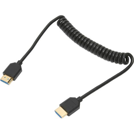 1 Câble HDMI spiralé 8K, Connecteur plaqué or, Haute vitesse 48 Gbit/s, Pour TV et console (1/5)