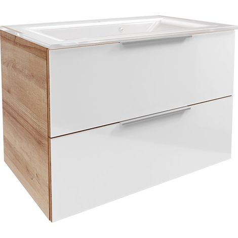 FACKELMANN B.brillant Waschplatz Badmöbelset 80cm - Ast Eiche - (1/5)