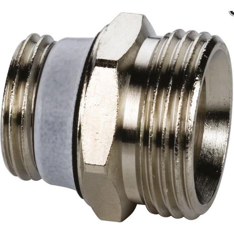 Raccord simplex à sertir autoadhésif 1/2 AGx3/4 AG, cône européen, nickelé