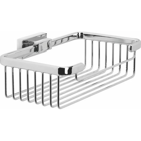 Inda - Panier de rangement haut L.20 H.6 cm Lea chrome poli