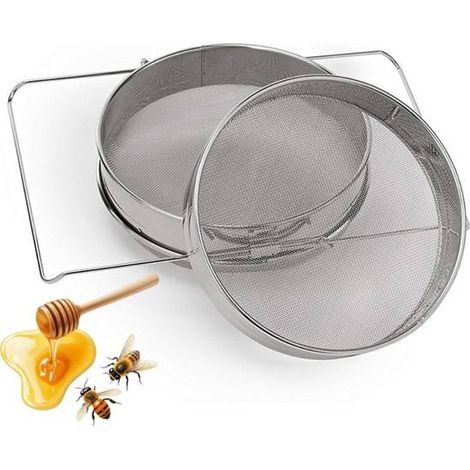 Filtre à miel à double tamis – Équipement apicole en acier inoxydable 304