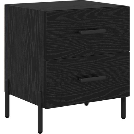 Maison Exclusive - Armadio da Notte con cassetto Rovere Nero 40 x 35 x 47,5 cm