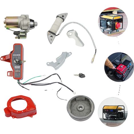 Kit de arranque eléctrico, compatible con GX160/GX200, construcción duradera, variante estándar. (1/5)