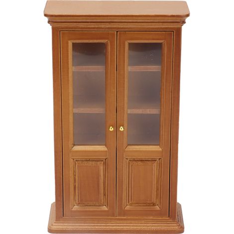 Bibliothèque miniature en bois à l'échelle 1:12 pour maison de poupée, meuble de décoration pour salon ou bureau, couleur bordeaux. (1/5)