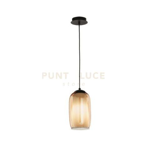 SOSPENSIONE BONNIE 3 VETRO AMBRA 1 LUCE ATTACCO E27 D.15CM H.29CM