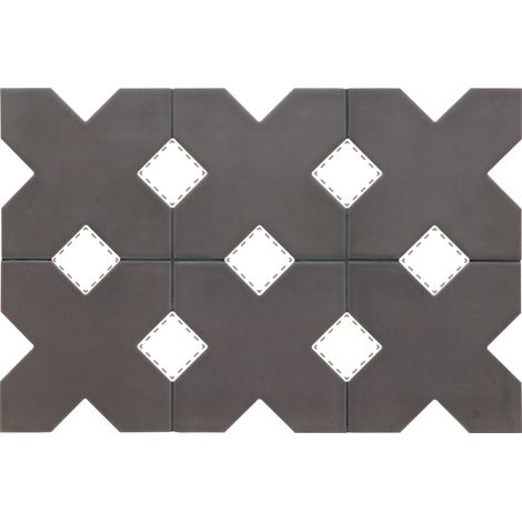 Carrelage sol / mur forme croix 12x12 cm KASBAH BASE MUD (vendu par boite de 0,50m2) (1/5)