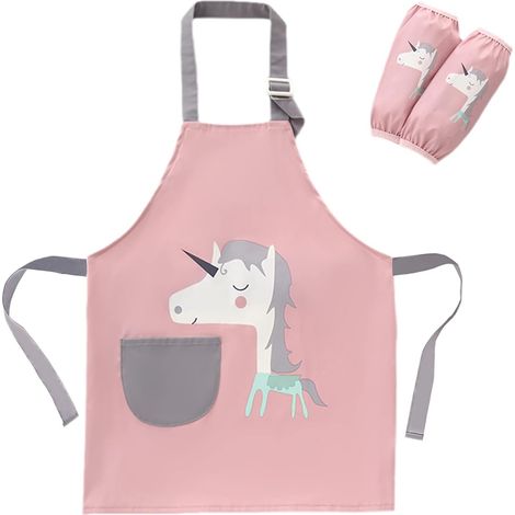 Tablier Enfant avec Poche, Tablier de Cuisine Réglable et Résistant à l’Eau pour Garçon et Fille, Tablier Enfant pour Cuisine, Pâtisserie, Peinture, Loisirs Créatifs et Activités Artistiques, 7–12 Ans (1/5)