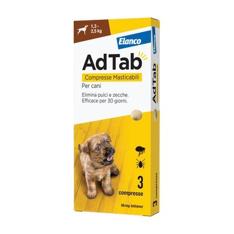 ANTIPARASSITARIO ADTAB CANI ELANCO - KG  1,3/2,5 CF=PZ 3- 1 confezioni