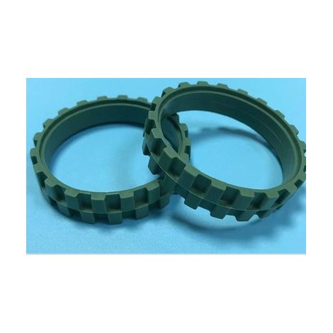 Adatto ai robot spazzatrici Cobos CEN540, CEN546 e CR120: pneumatici, guscio per pavimento, colore verde militare X500 (confezione da 2). (1/3)