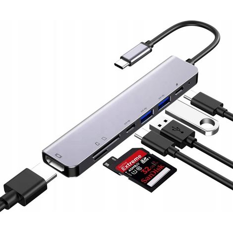Adapter 7in1 HUB USB-C HDMI SC-USH85